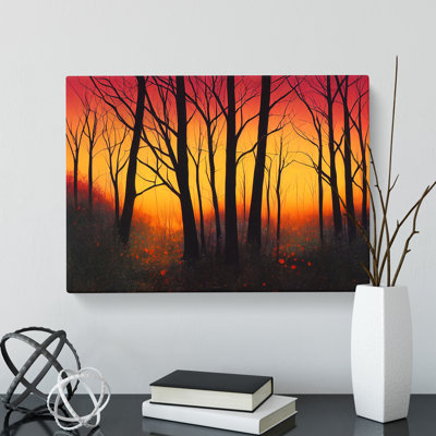 Striking Forest Sunset Vol.6 - Wrapped Canvas