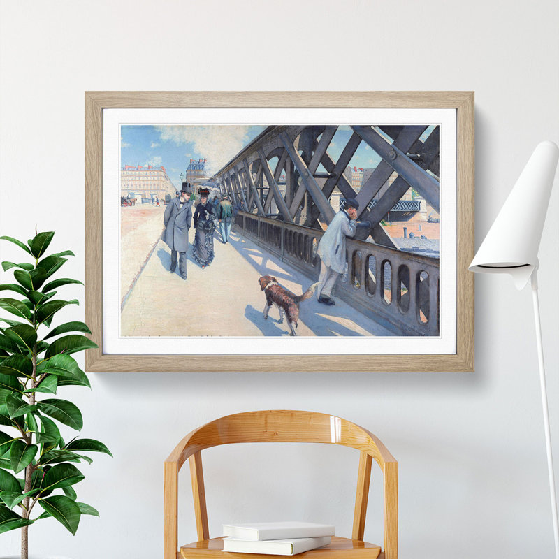 Le Pont De Leurope by Gustave Caillebotte - Picture Frame Painting, Oak Framed, 48cm H x 65cm W x 2cm D