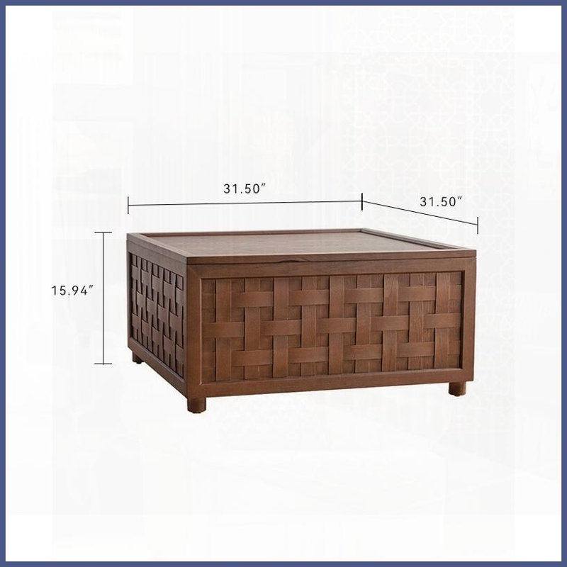 Table basse de ferme avec rangement caché, grain de bois facile à nettoyer