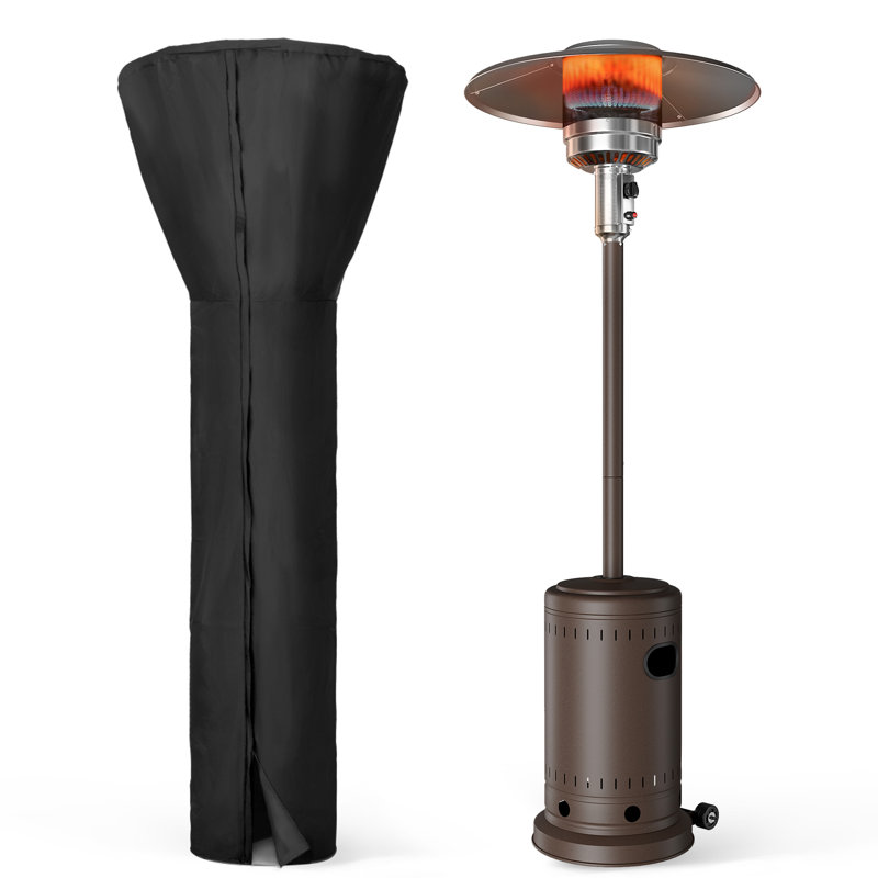 48000 BTU Propane Standing Patio Heater with Wheels, Bronze/Black