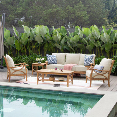 Brunswick 5 Piece Teak Sofa Seating Group with Cushions 