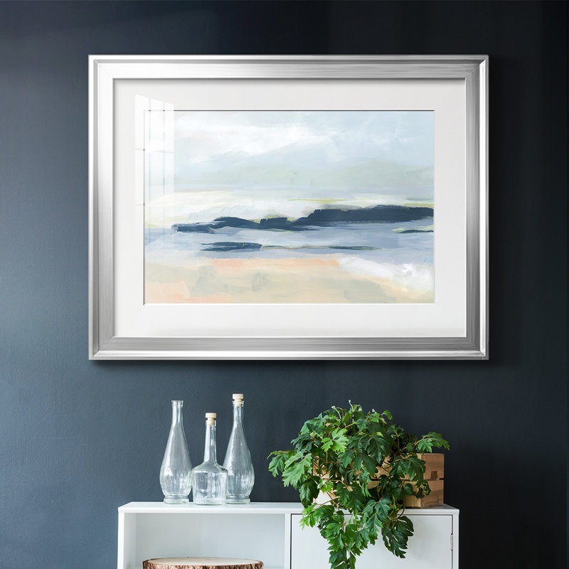 Matala Coast I-FramedFramed Print W biseauté mat et verre, Argent, H 15 po x l 21 po x P 1,5 po