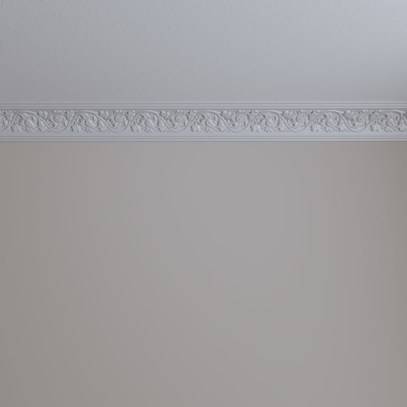 White Polyurethane Rose Crown Moulding 94.5" Length