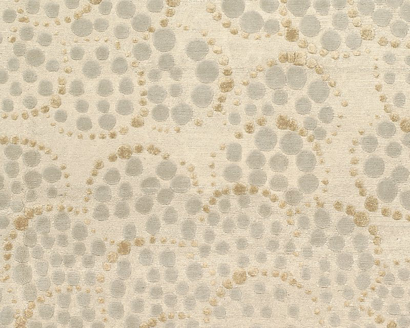 Effervescence Polka Dots Area Rug in Neutral/White, Rectangle 6' x 9'