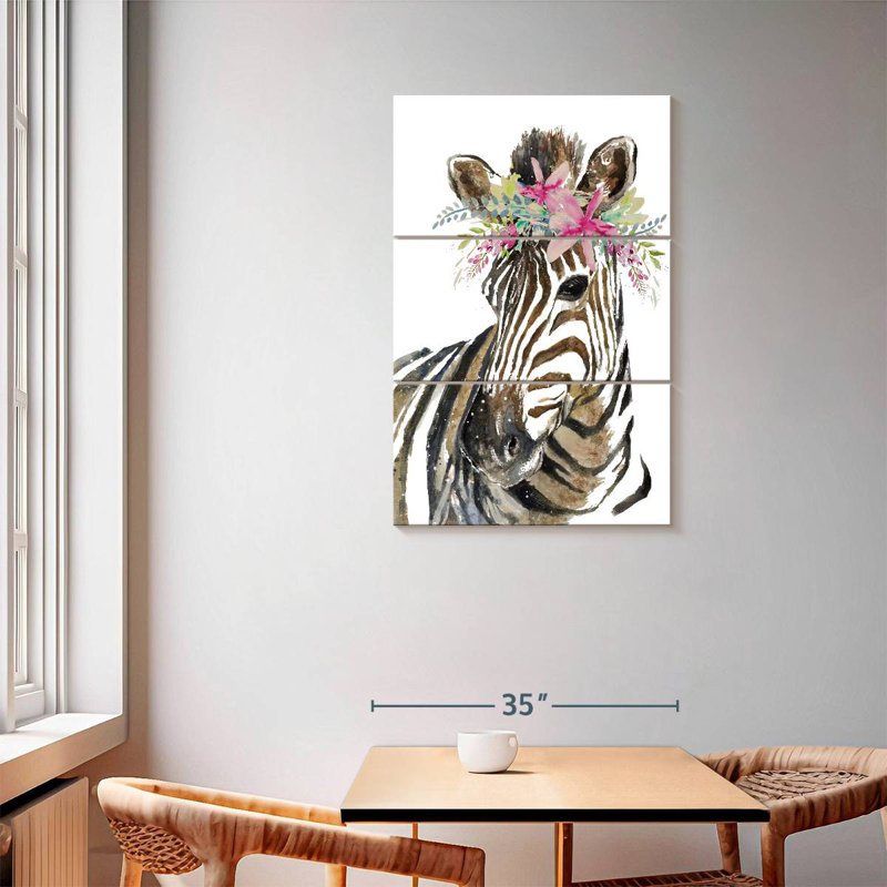 Brampt Crowned Zebra, 57" H x 36" W