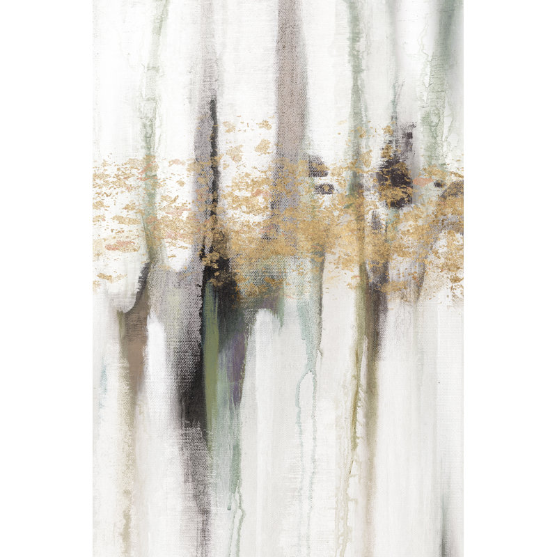 «FaIIing Gold Leaf I», peinture sur toile, H 18 po x l 12 po