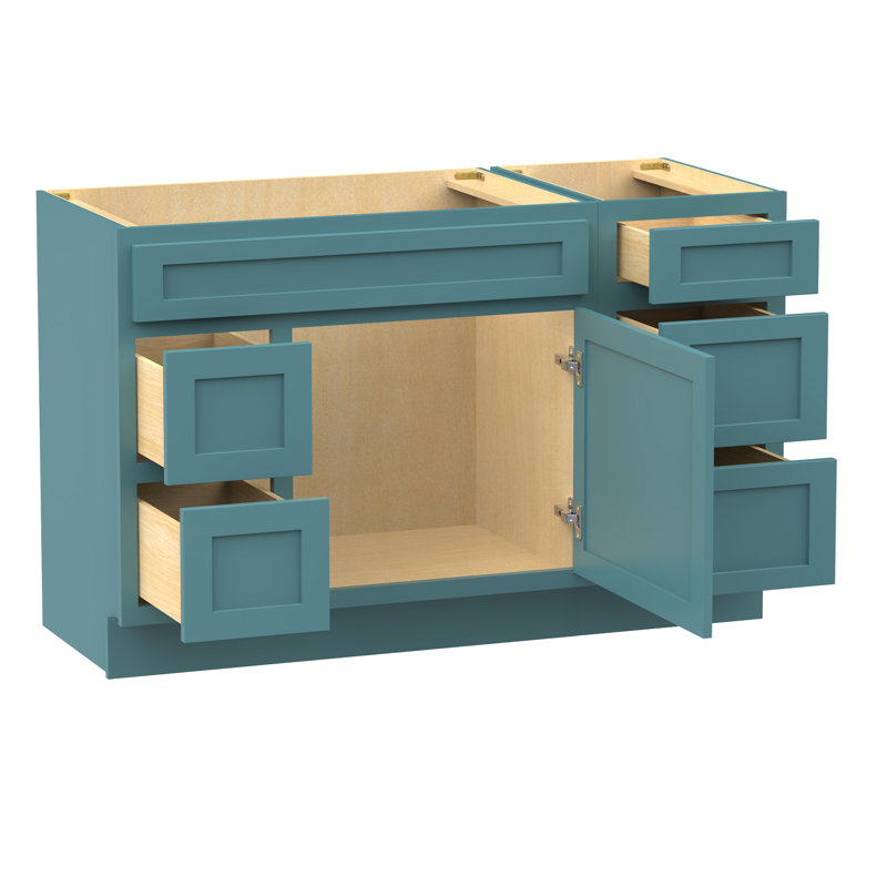 Base de meuble-lavabo simple 51 po seulement, Bleu sarcelle