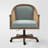 Ackeron Farmhouse 23.5"W Rattan Upholstered Office Task Chair with Solid Wood Arms and Base-1417006803