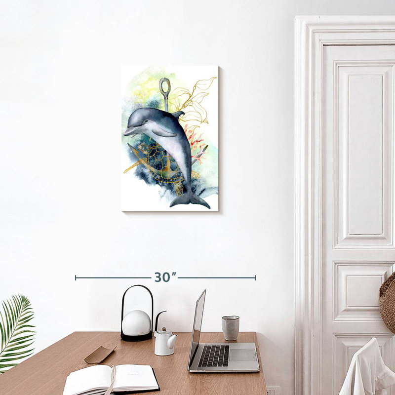 Brampt Dolphin Underwater, 24" H x 16" W