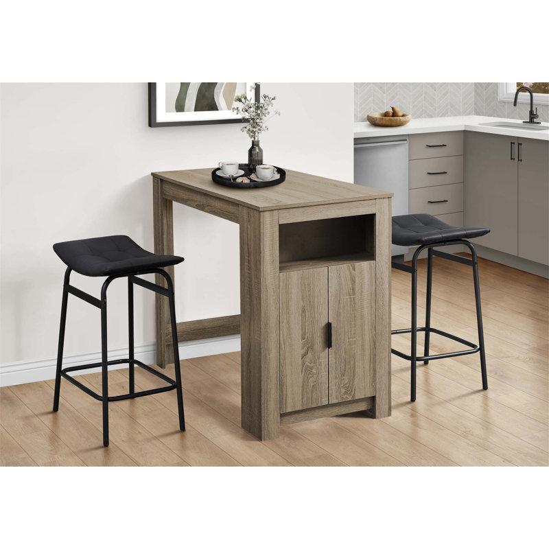 Modern Black Leather Look Counter Height Barstools, Set of 2, Sleek Backless Design for Comfort and Style