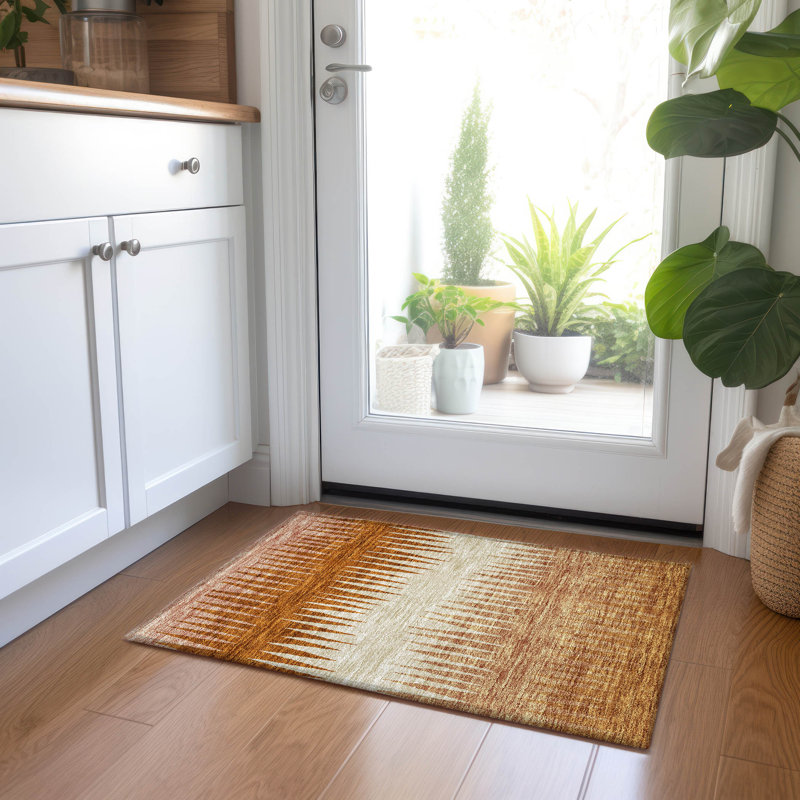 Malek Indoor/Outdoor Area Rug with Non-Slip Backing, Rectangle 1'8" x 2'6"