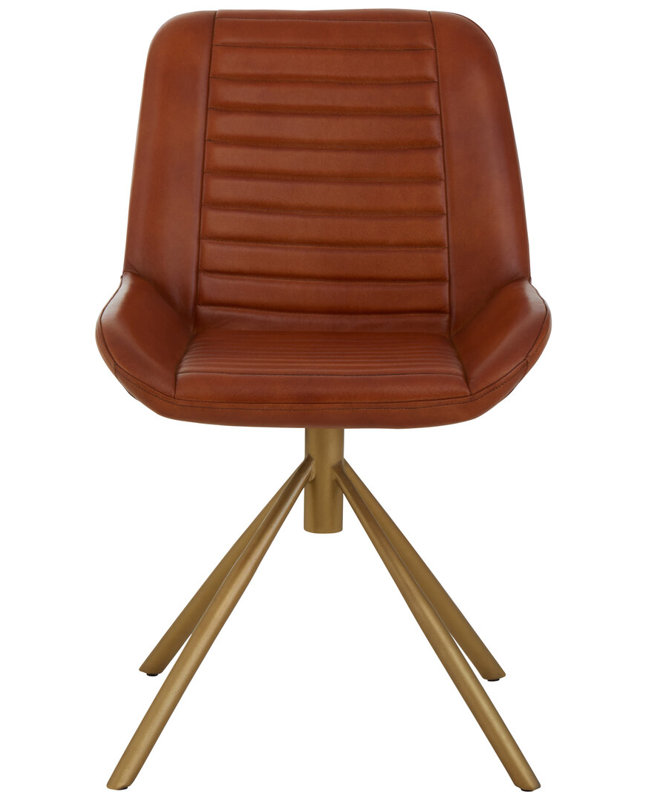 47 cm H Tufted Leather Side Chair