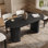 Table de salle à manger 71 "ovale avec base Tambour