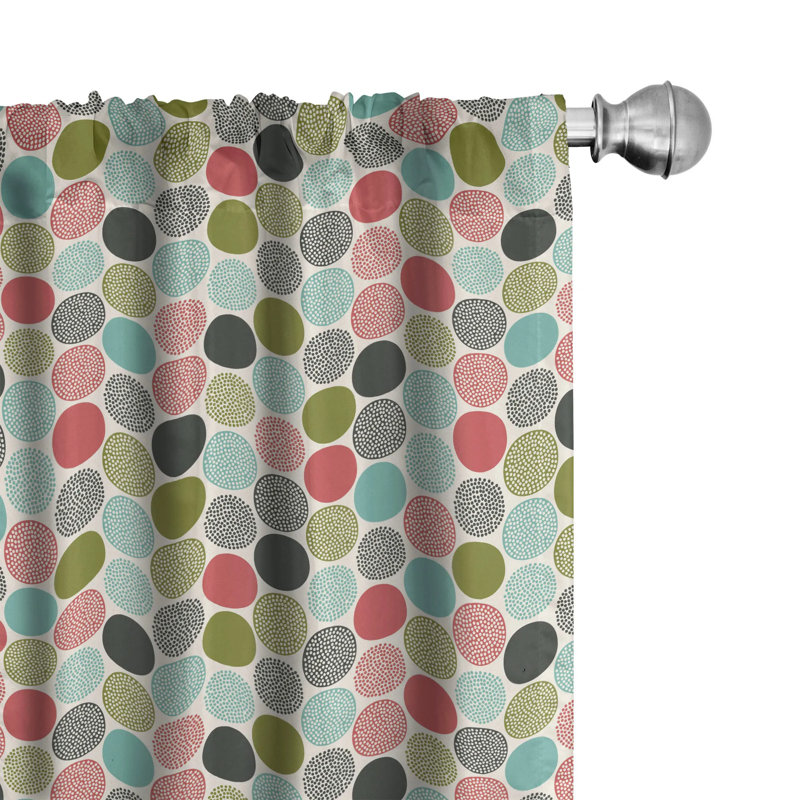 Multicolor Retro Fashion Fun Polyester Rod Pocket Curtain Panels