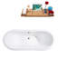 Baignoire de trempage autoportante 61 "avec plateau en bambou 61" Streamline-84363884