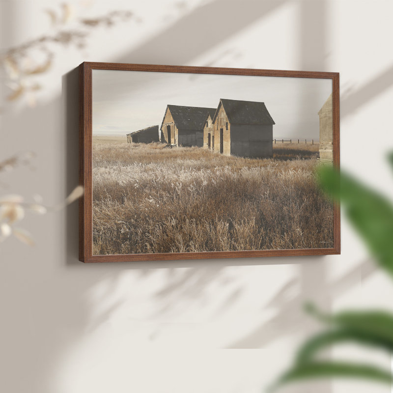 The Old Farm - Reproduction encadrée - Restickable, Noyer, H 22 po x l 28 po