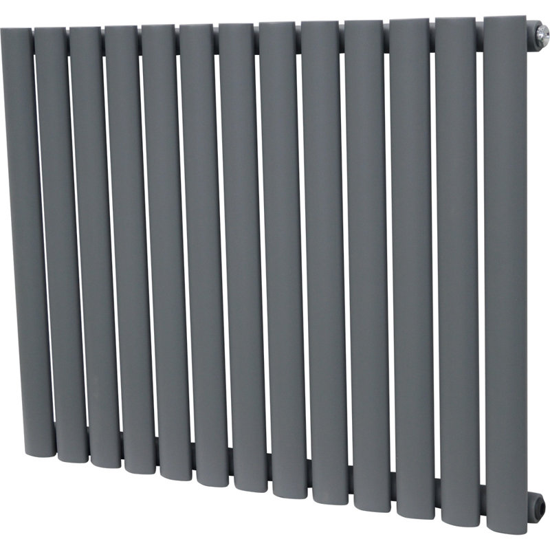 Shirly Horizontal Oval Panel Radiators, Anthracite, 60cm H x 76.7cm W, 1