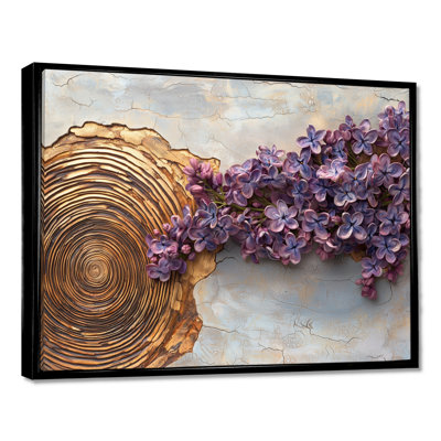 Gérardine, fleurs de lilas dans une glissade en bois, motif IV - lilas, art mural large