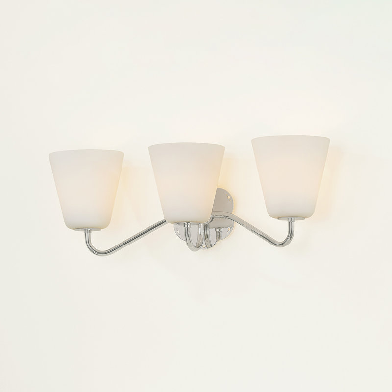 Leonella 24" 3-Light Cone Vanity Light, Polished Nickel