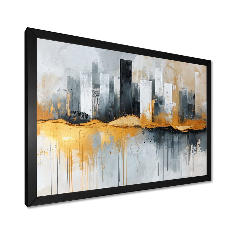 Letendre - Cityscapes Wall Art, H 12 po x l 20 po, Cadre de photo unique, Noir, noir, noir, noir