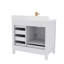 Meuble-lavabo simple 36 po avec plateau en quartz blanc Rooh-101808769-101808771