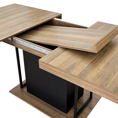 Rectangle extendable dining table for 6-10 people