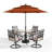 Leonard 4 - Person Patio Dining Set with Square Table , Cushions Included-100186999