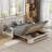 Nathanjames 50'' gray cotton and linen expandable sofa bed with storage function