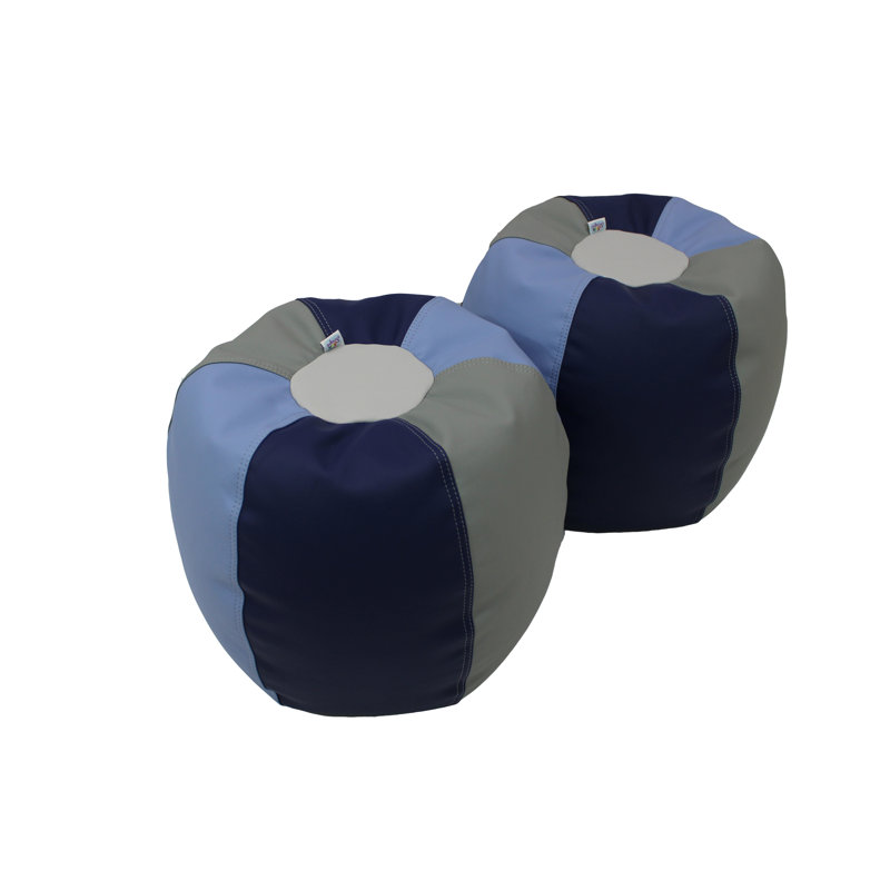 Sac de pois SoftScape, paquet de 2, H 12 po x l 12 po x P 12 po, Similicuir bleu marine / bleu poudre