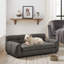 Soft Cozy Pet Couch with Backrest and Armrests, Rectangular Modern Sofa for Small and Medium Breeds, Dark Grey-412262186