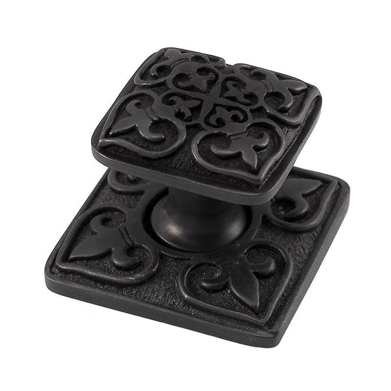 Fleur De Lis Square Knob, Oil-Rubbed Bronze