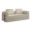 Canapé-lit convertible avec coussin cylindrique - Coussin en velours côtelé avec cadre de forme fixe pour salon, chambre à coucher, salon, studio-beige-71294590