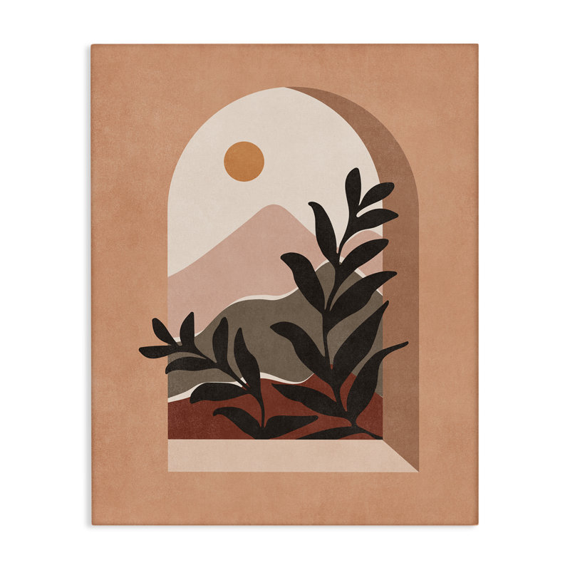 «Terracotta Boho Window», art mural par Nataly White, H 48 po x l 36 po