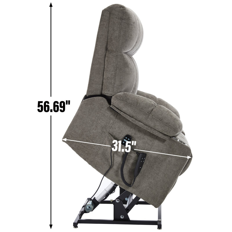 Dual Motor Infinite Recline Chenille Recliner - Heavy Duty Comfort For All Spaces