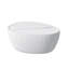 Table basse blanche en forme d'œuf frit en forme d'œuf blanc