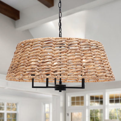  Millerville 5-Light 26" Wide Dimmable Farmhouse Drum Dining Room Chandelier