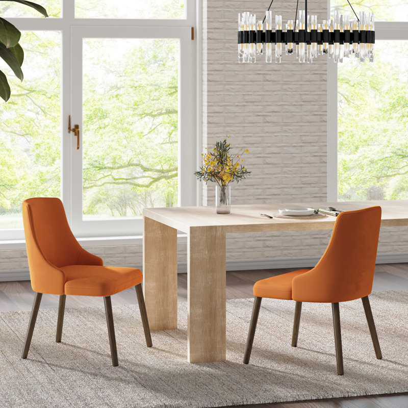 Chaise d'appoint rembourrée Kanalu, Orange
