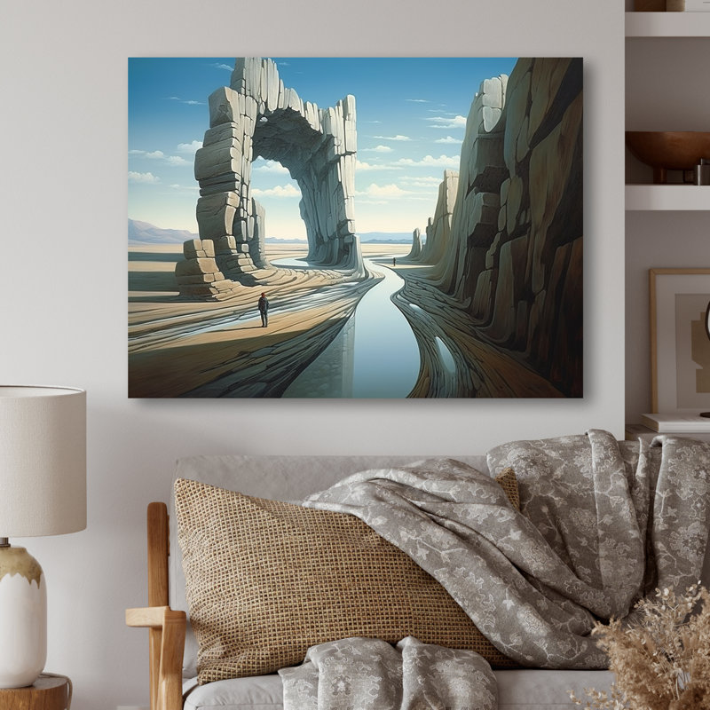 Art mural surréalisme surréalisme, Space Canyon IV, H 24 po x l 32 po x P 1 po