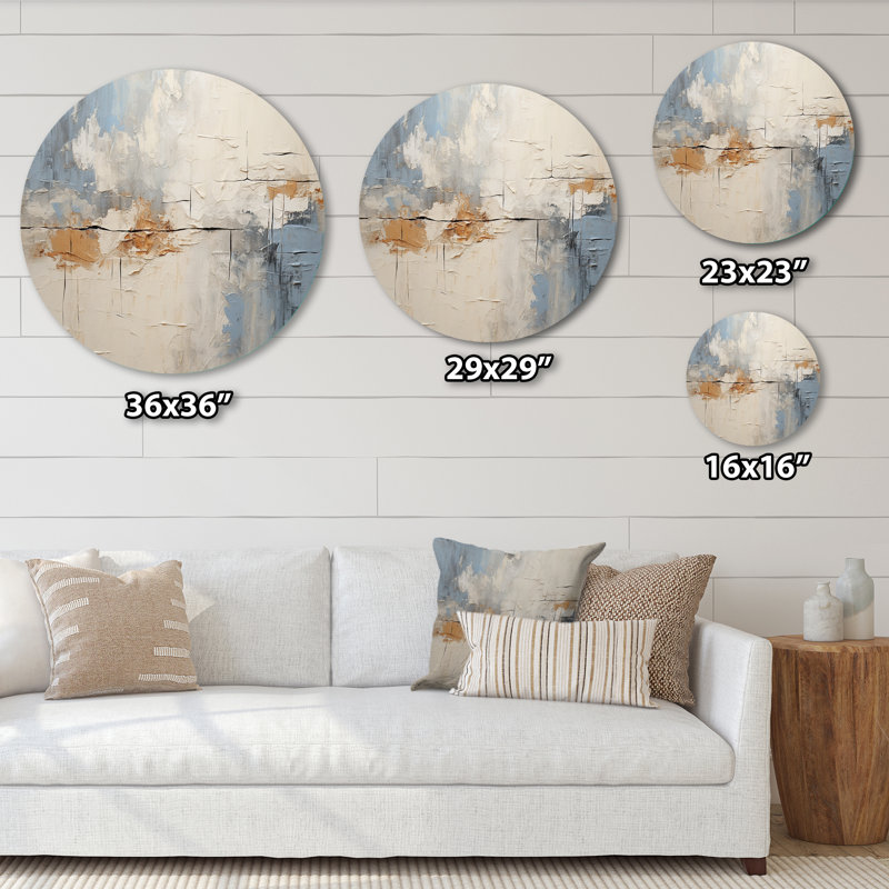 Claree - Paysages d'art rond en métal, H 29 po x l 29 po