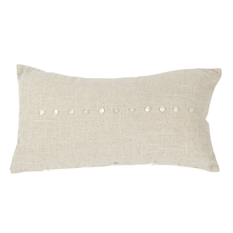 Buttons Linen Throw Pillow