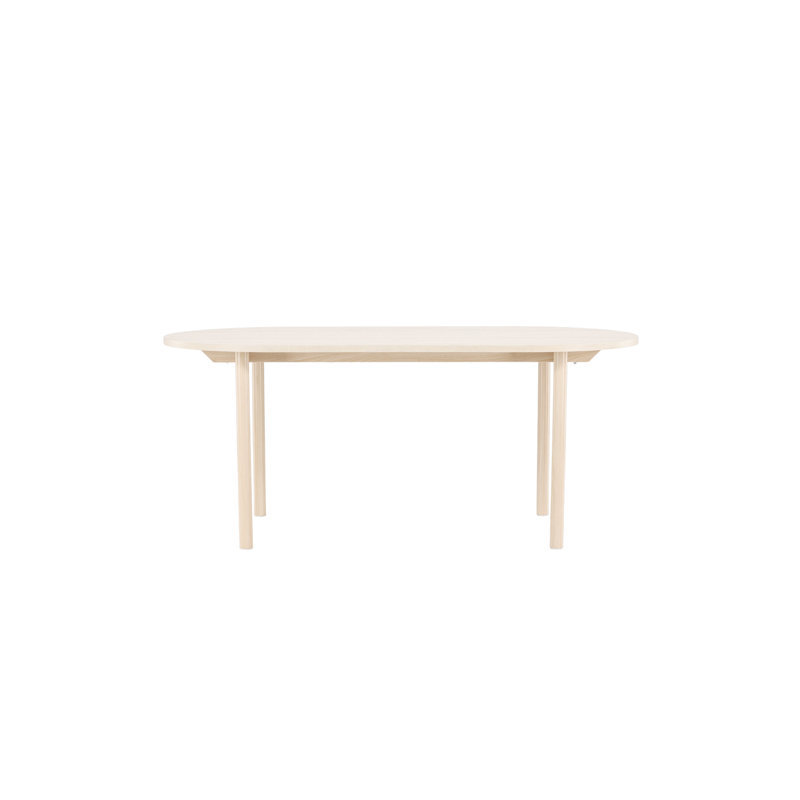 Binca Oval Metal Base Dining Table, 75cm H x 180cm L x  75cm W, Whitewash