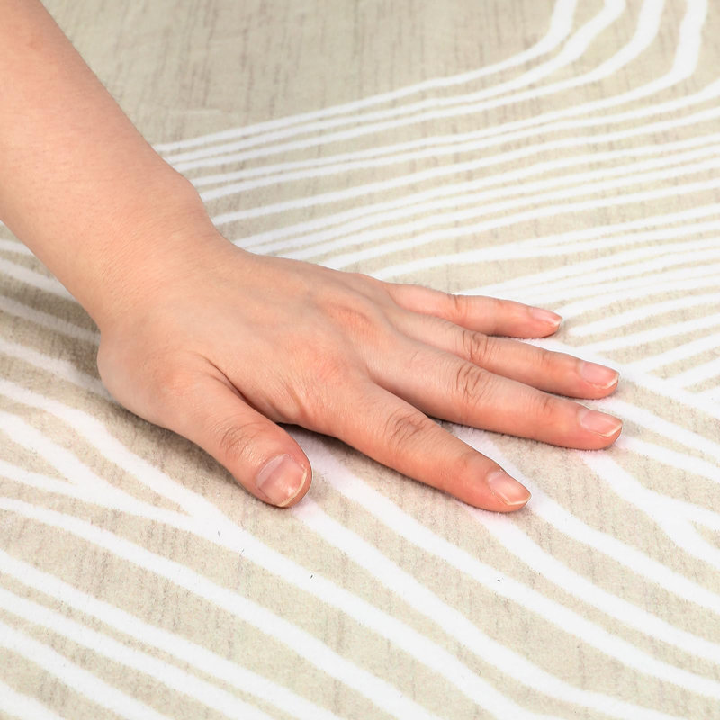 Rectangle Striped Washable Area Rug, Tan, Rectangle 200 x 290 cm