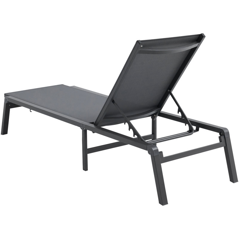 Chaise longue d'extérieur avec méridienne réglable à 5 positions