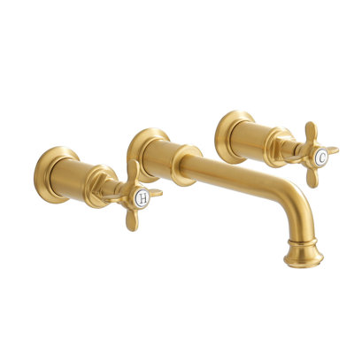 CASAINC Double Handles Wall Mounted Bathroom Sink faucet