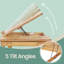 Bamboo Laptop Desk, Height Adjustable Foldable Bed Table, 5 Tilting Angles, Natural