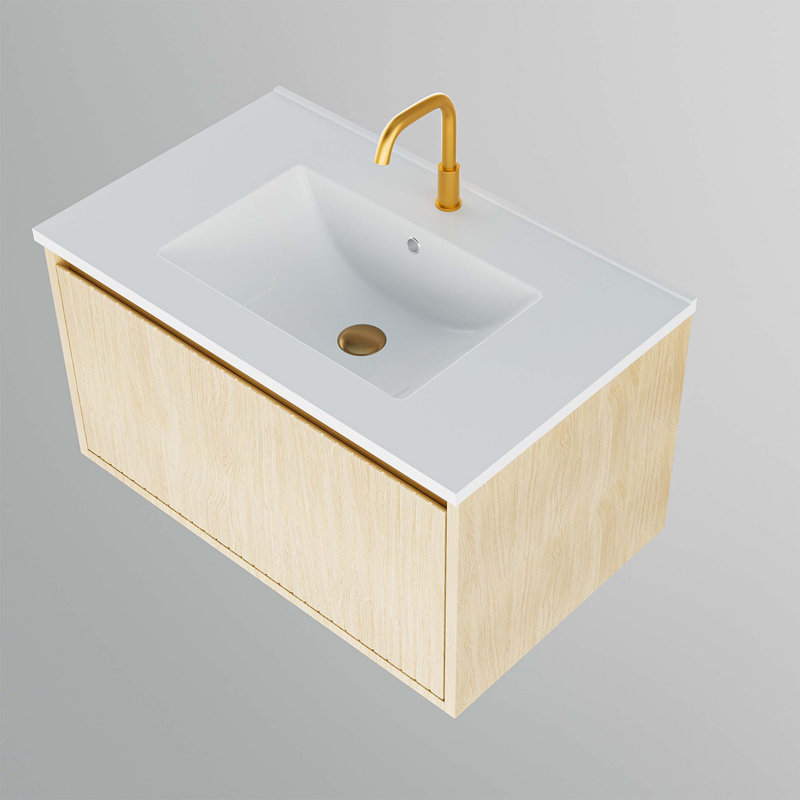 Armoire de meuble-lavabo 30 po sans lavabo en céramique, Chêne