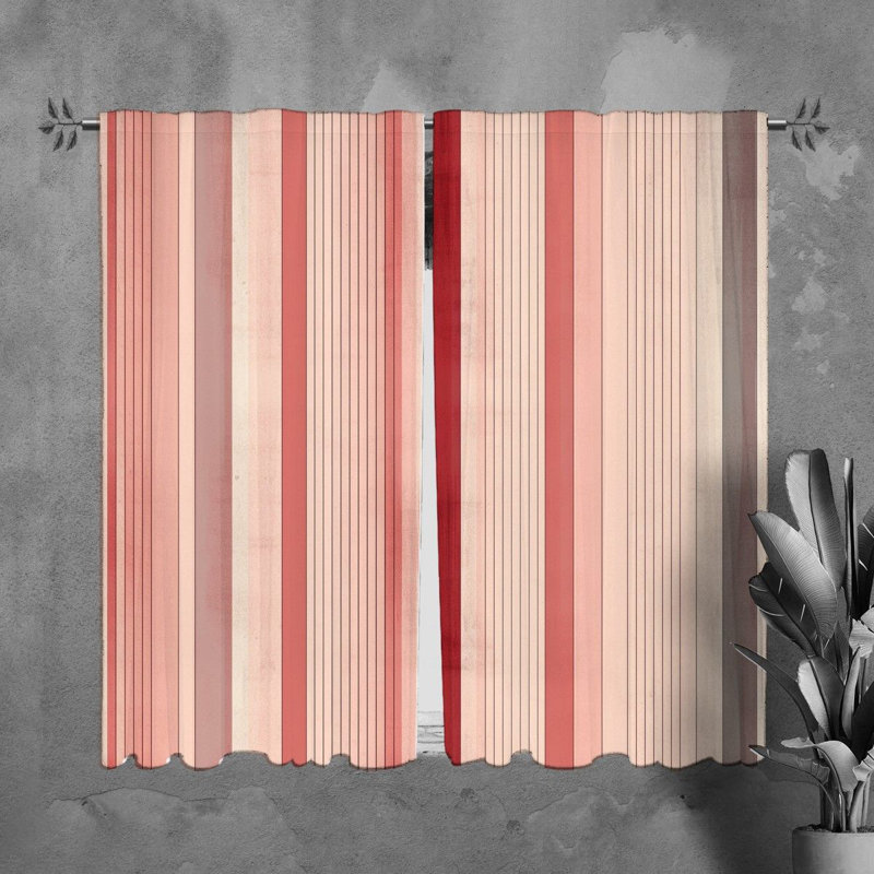 Tanica Room Darkening Curtain Pair, 20" W x 82" L, Pink/Red
