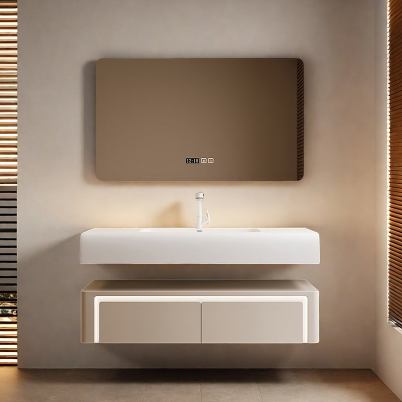 Armoire de salle de bain simple et moderne, H 16,9 po x l 47,2 po x P 21,6 po