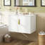 Meuble-lavabo de salle de bain avec lavabo simple en céramique à 3 trous-849334040
