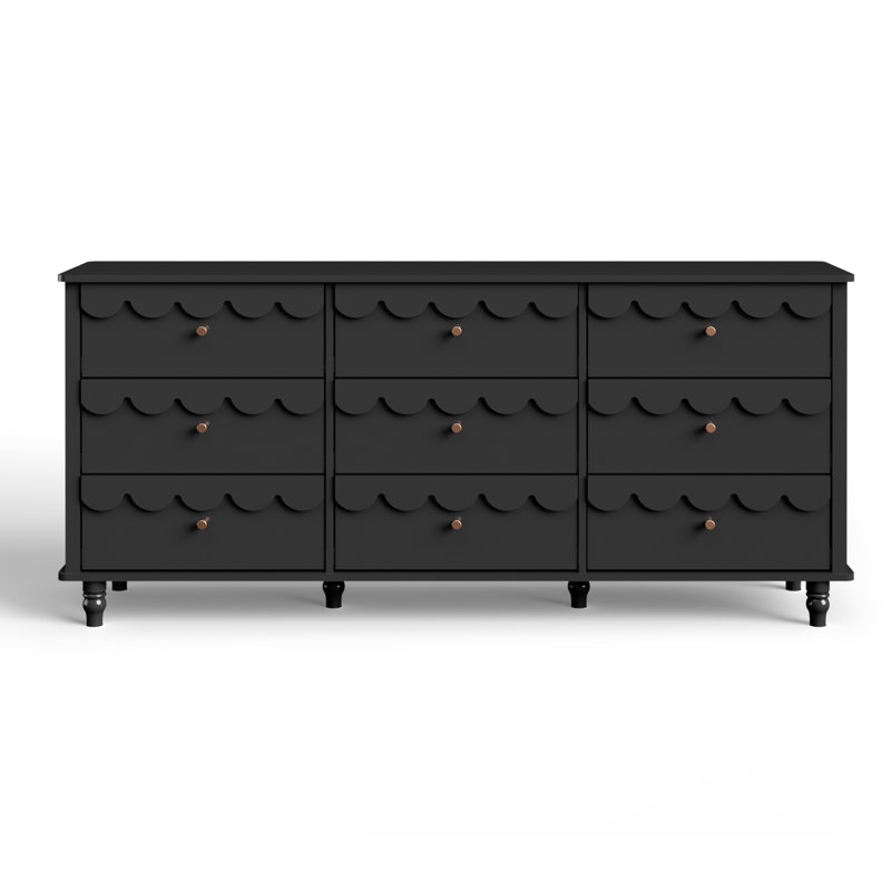 Commode à 9 tiroirs l 63,1 po, Noir